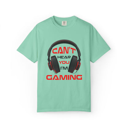 Can’t Hear You I’M Gaming Funny Trendy Tee Cool Gamer Headphones Pro Video Games Lover Game Focused Unisex Heavy Cotton T-Shirt