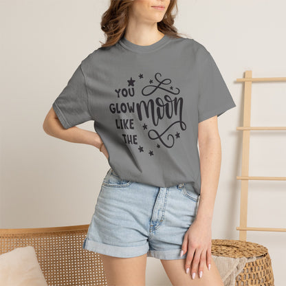 You Glow Like The Moon Inner Beauty Fashion Tee Body Positivity Wellness Forever Young Healthy lifestyle Unisex Heavy Cotton T-Shirt
