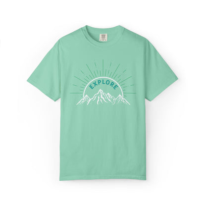 Funny Explore Mountain Adventure Tee Sarcastic Alpine Discover Camping Forest Unisex Heavy Cotton T-Shirt