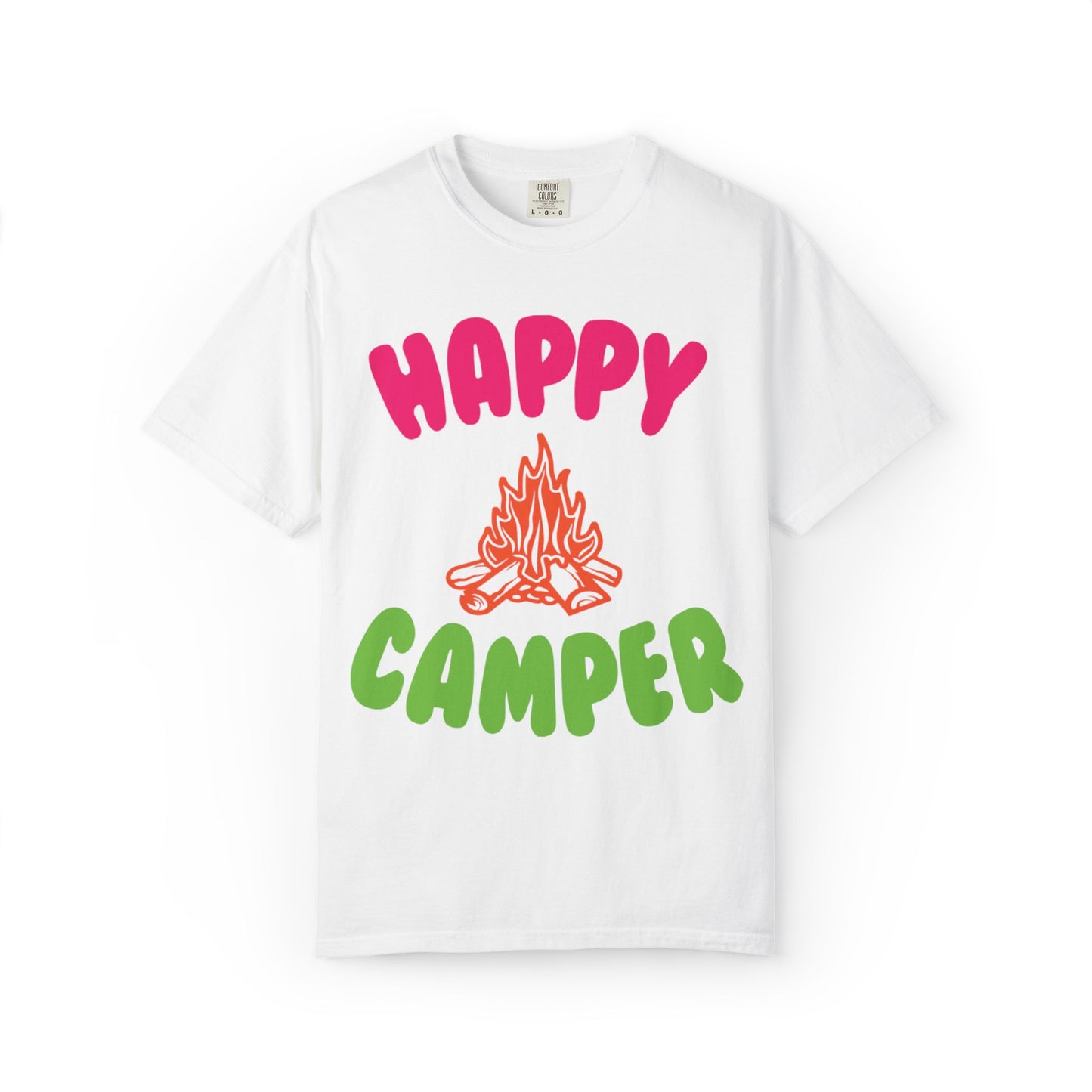 Happy Camper Freedom Fighter Adventure Lovers Tee Nature Exploration Bonfire Travel Van Unisex Heavy Cotton T-Shirt