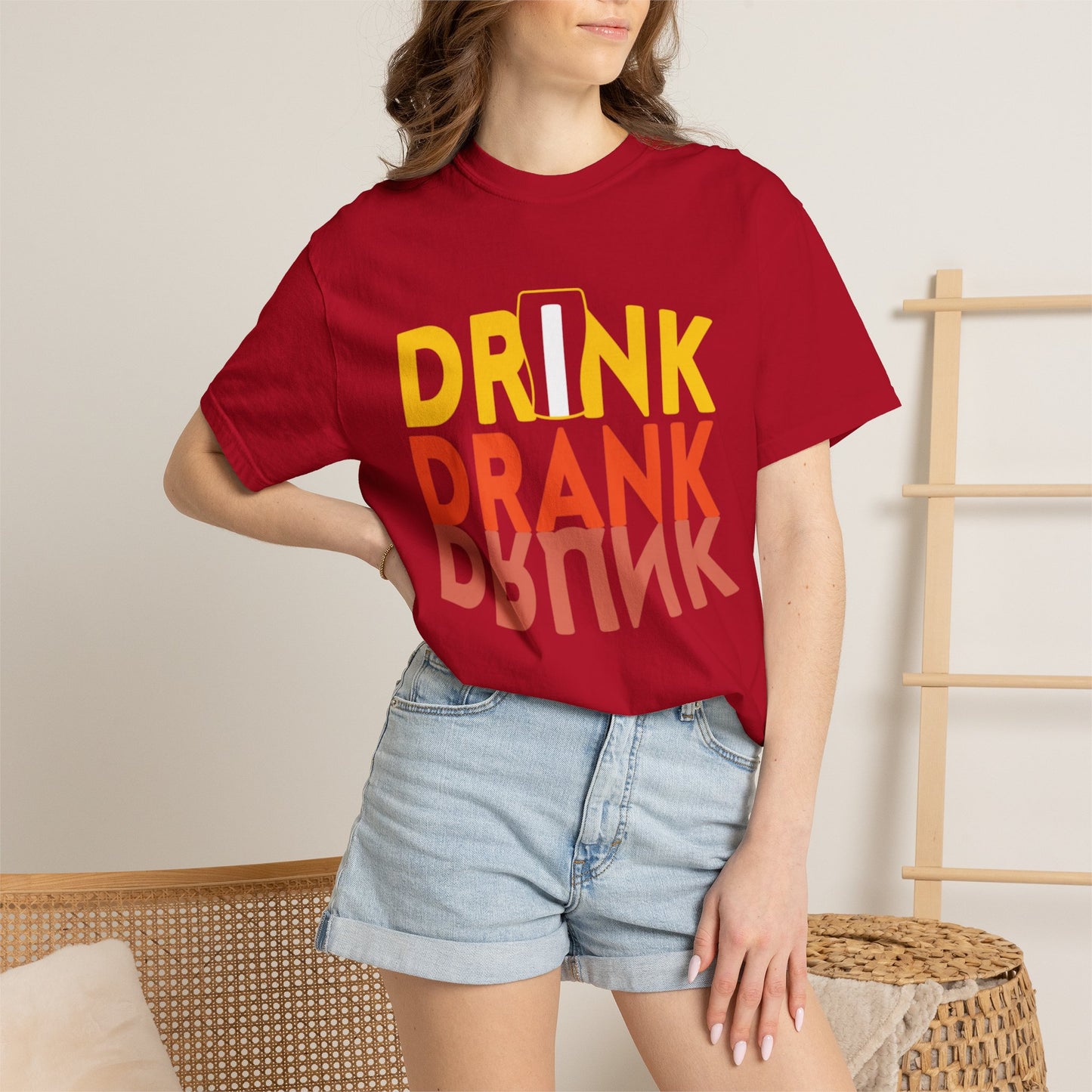 Funny Drink Drank Drunk Want To Drink Beer sarcastic Beer Glass Sip & Smile Unisex Heavy Cotton T-Shirt
