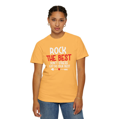 Motivational Rock The Best Stop Wishing Start Doing Action Goal Setting Modern Tee Achievement Self-Improvement Unisex Heavy Cotton T-Shirt