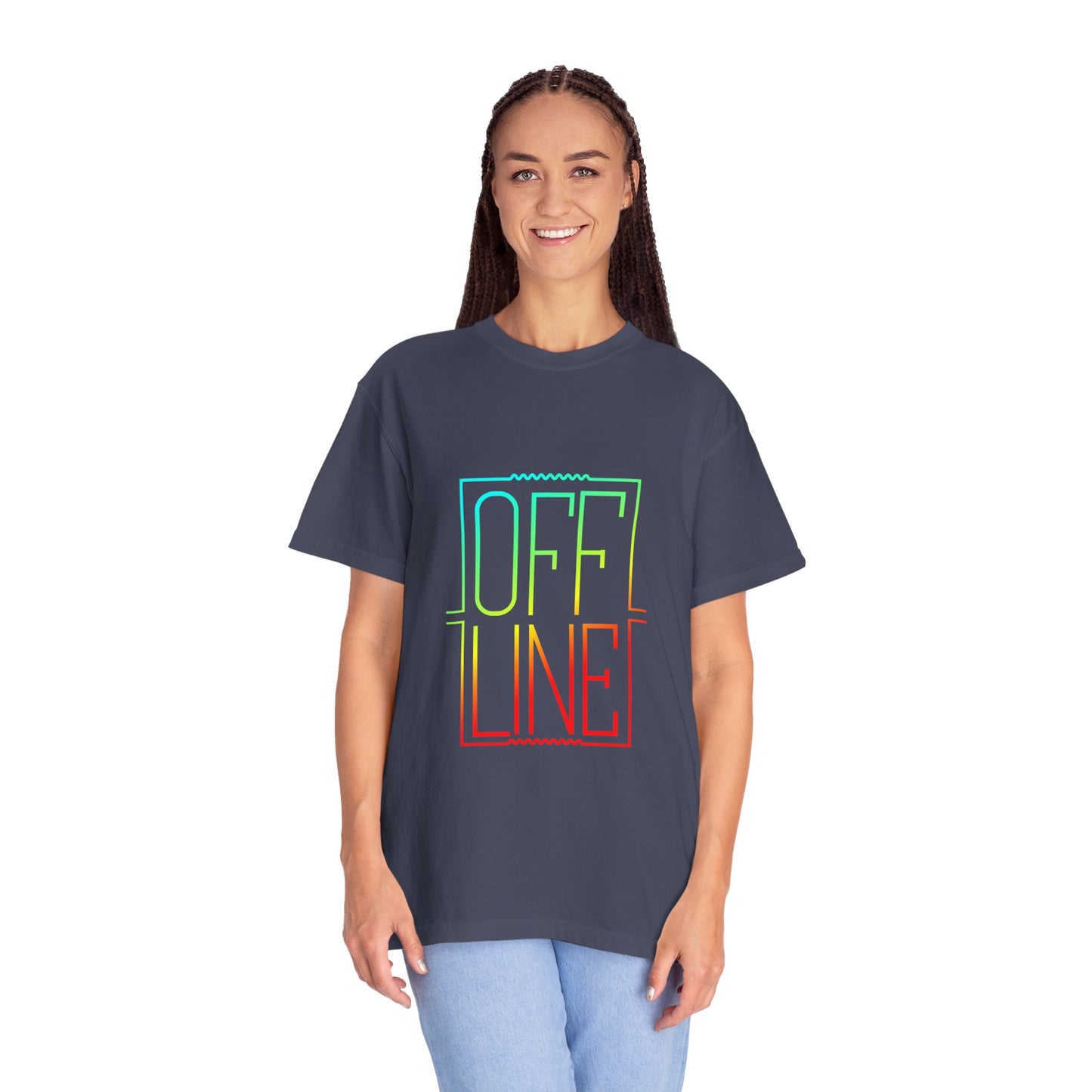 Offline Tech-Free Funny Tee Unplugged Disconnect Relaxation Peaceful Living No Screen Digital Break Unisex Heavy Cotton T-Shirt