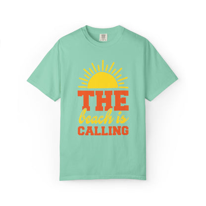 Enjoyable The Beach Is Calling Beach Life Sun Sand Sea Sun Kissed Sea Breeze Beach Sun Glasses Palm Trees Unisex Heavy Cotton T-Shirt