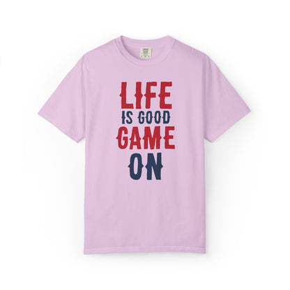 Life Is Good Game On Baseball Player Grand Slam Performers Tee Infield Magicians Batting Champions Unisex Heavy Cotton T-Shirt