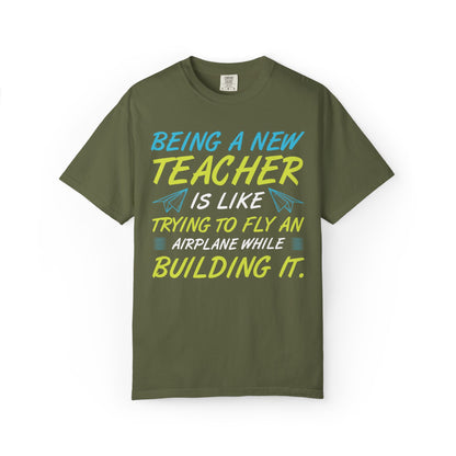 Exciting Being A New Teacher Is Like Trying To Fly An Airplane Professional Development Role Model Unisex Heavy Cotton T-Shirt