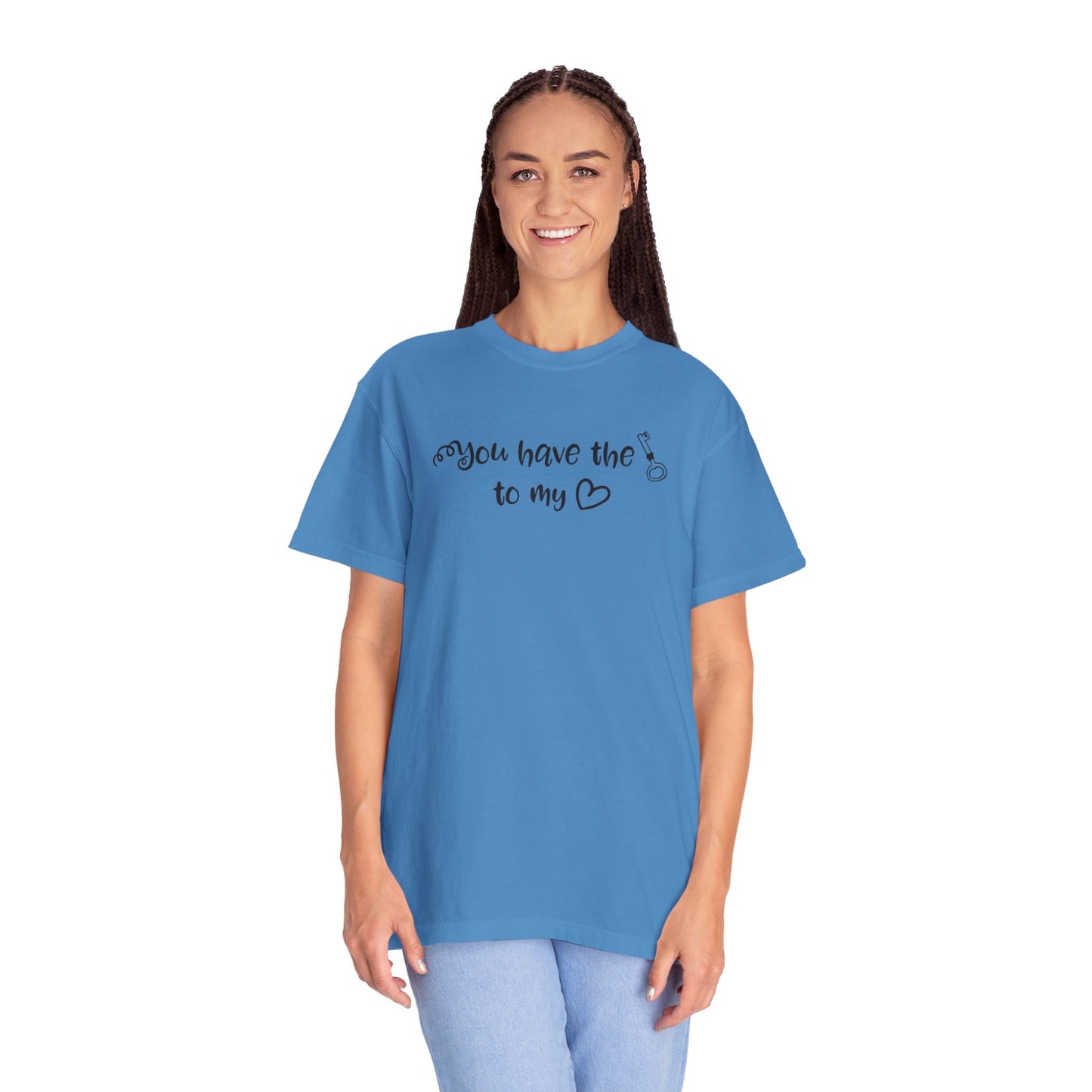 You Have The Key To My Heart Emotional Bond Affection Lovers Tee Romantic Relationship Forever Support Way Heavy Cotton T-Shirt