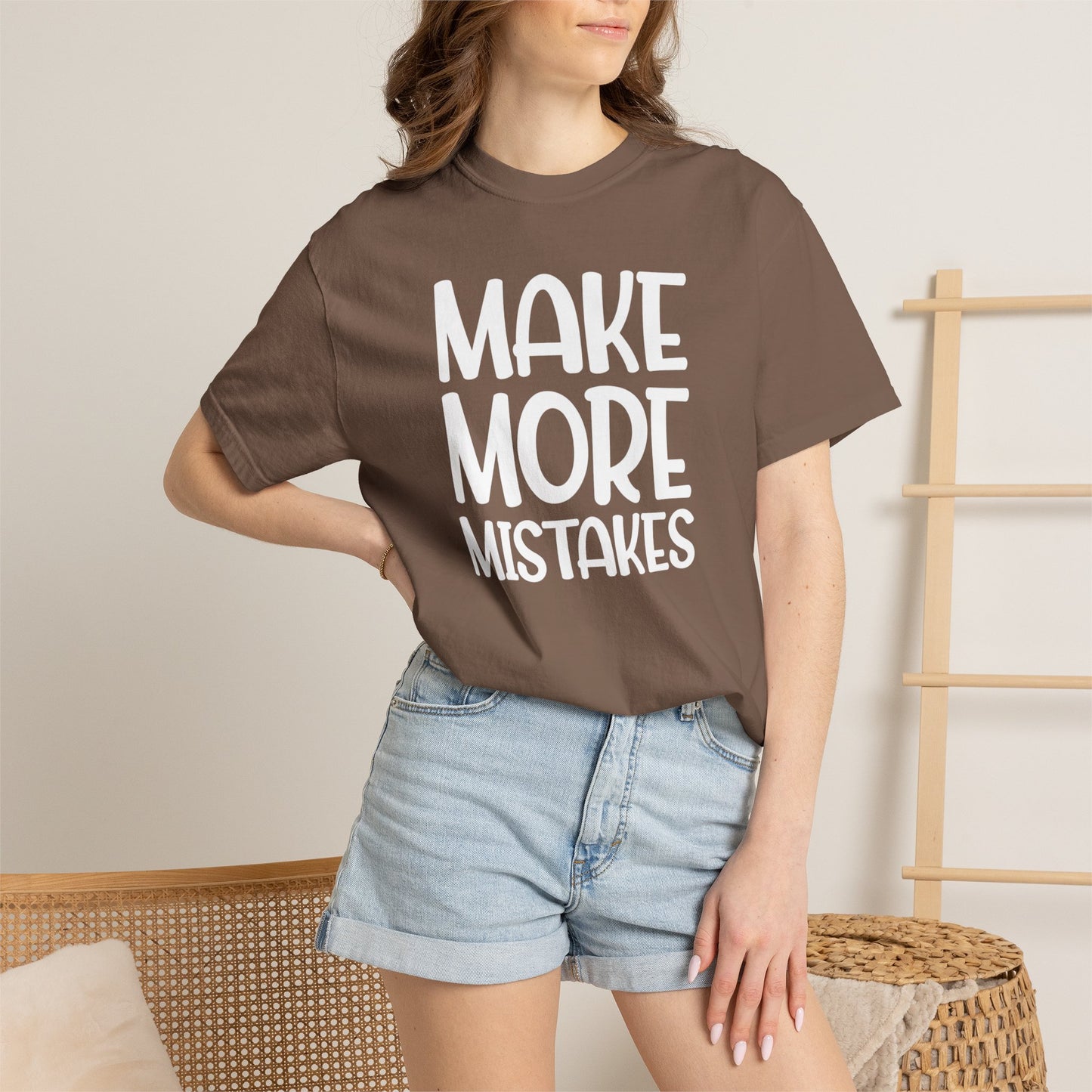 Make More Mistakes Trendy Tee Learning Journey Empowerment Creative Passionate Hard Work Keep Trying Unisex Heavy Cotton T-Shirt