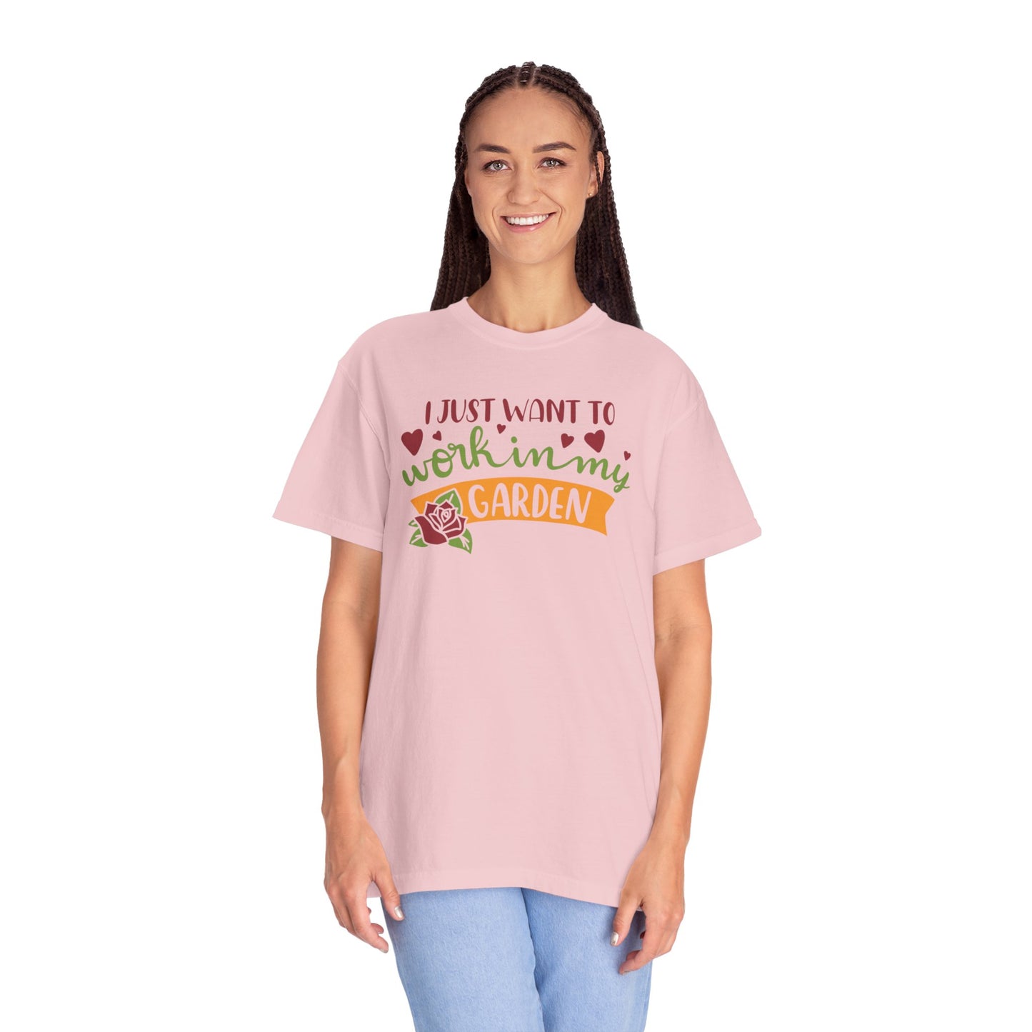 I Just Want To Work In My Garden Plant Enthusiasts Flower Lovers Tee Green Therapy Gardener Leafy Love Unisex Heavy Cotton T-Shirt