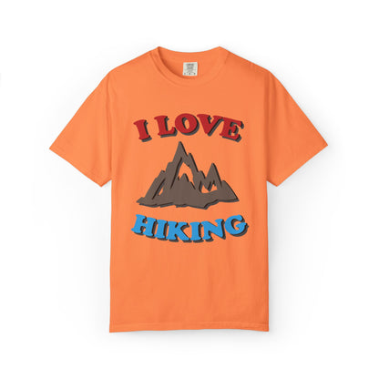 I Love Hiking Trendy Tee Adventure Mountain Hut Belays Ropes Fun Activities Unisex Heavy Cotton T-Shirt
