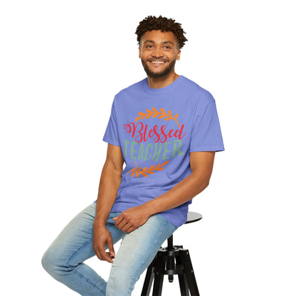 Blessed Teacher Role Model Supportive Learning Positive Reinforcement Moral Values Unisex Heavy Cotton T-Shirt