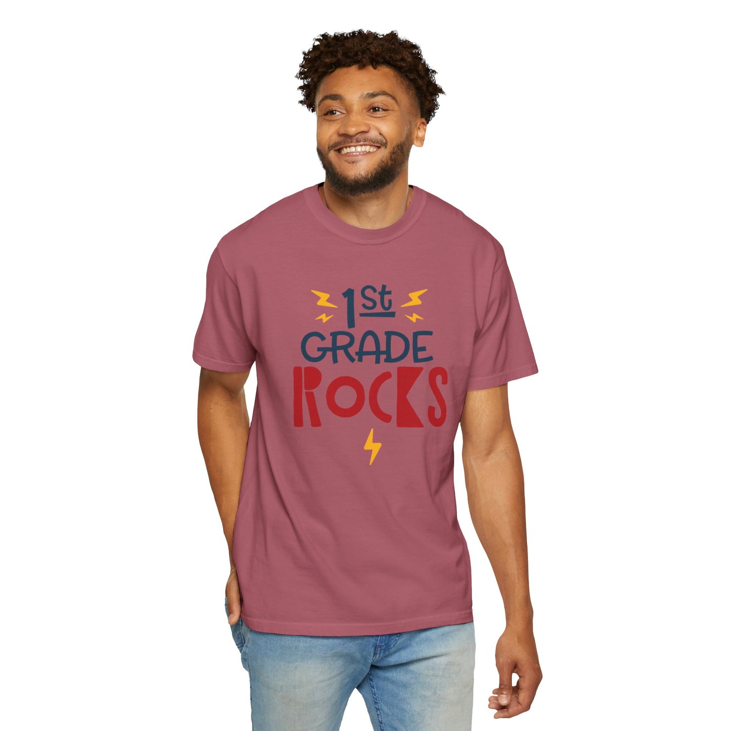 Funny 1st Grade Romeo Learning Legend Super Scholar Junior Geniuses Science Star Student’s Day Unisex Heavy Cotton T-Shirt
