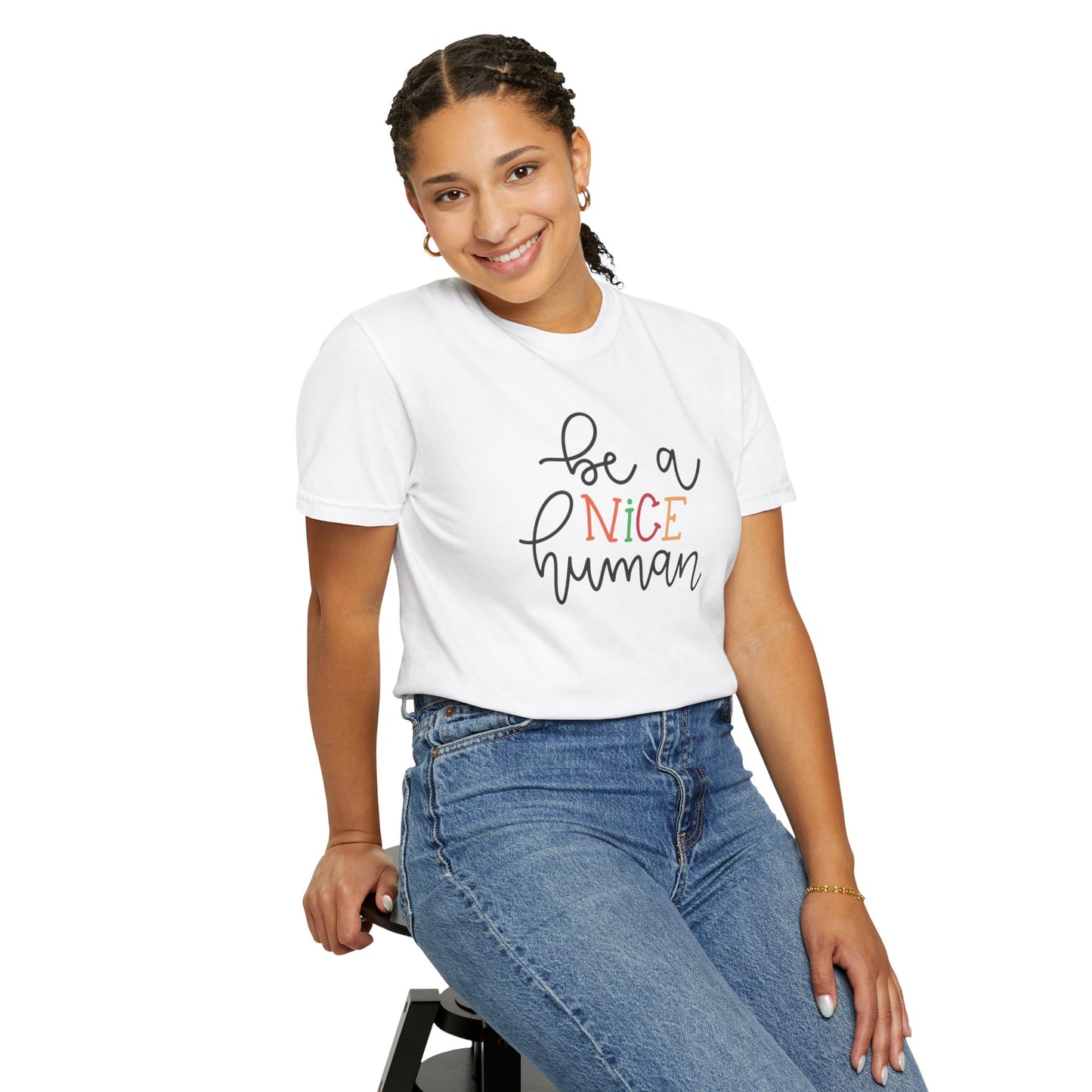 Be A Nice Human Positivity Optimism Happiness Tee Mindset Gratitude Empathy Unisex Heavy Cotton T-Shirt