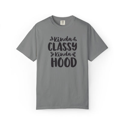 Kinda Classy Kinda Hood Street Style Tee High-Low Fashion Versatile Style Classy Attitude Unisex Heavy Cotton T-Shirt