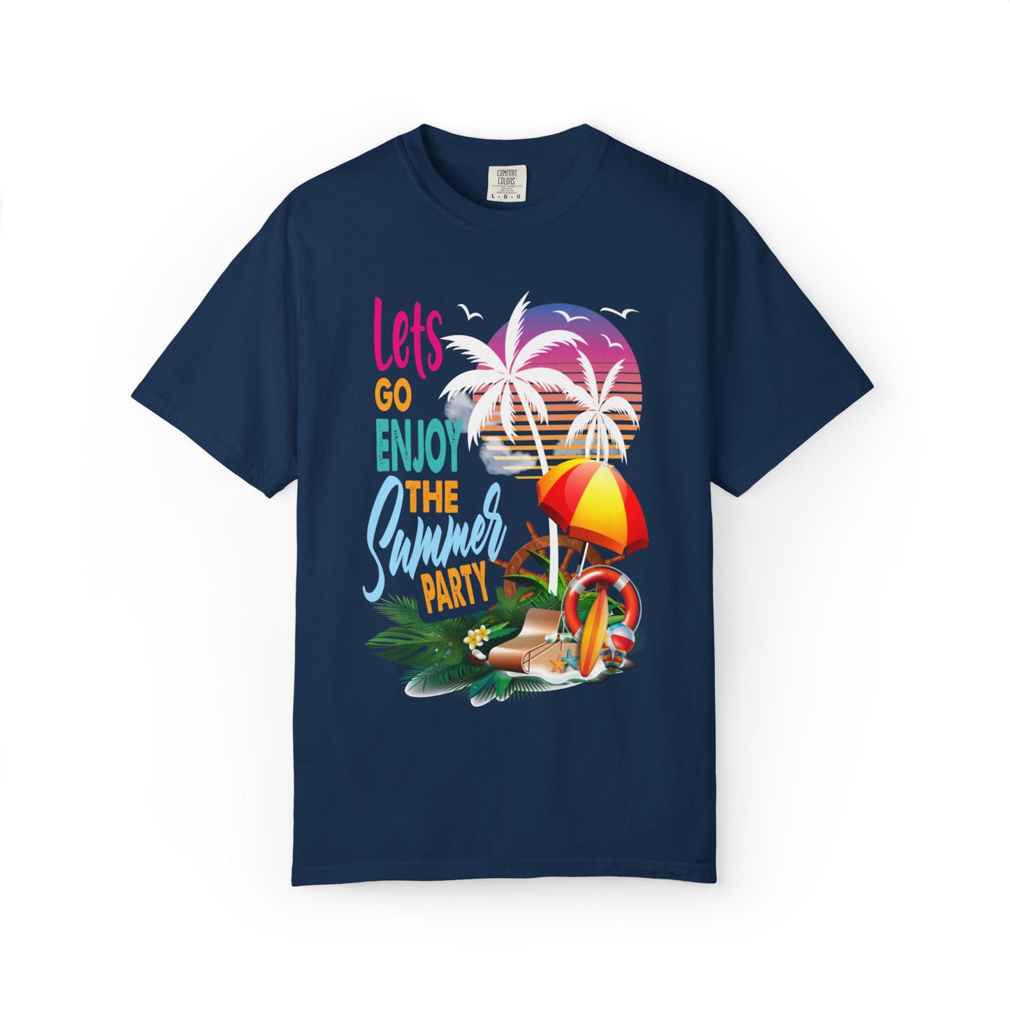 Exciting Lets Go Enjoy The Summer Party Summer Adventure Camp Beach Days Ice Cream Road Trips Unisex Heavy Cotton T-Shirt