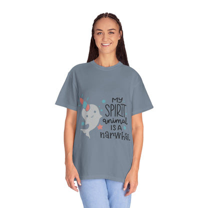 My Spirit Animal Is a Narwhal Unicorn Of The Sea Tusk Tee Inuit Culture Migration Unisex Heavy Cotton T-Shirt