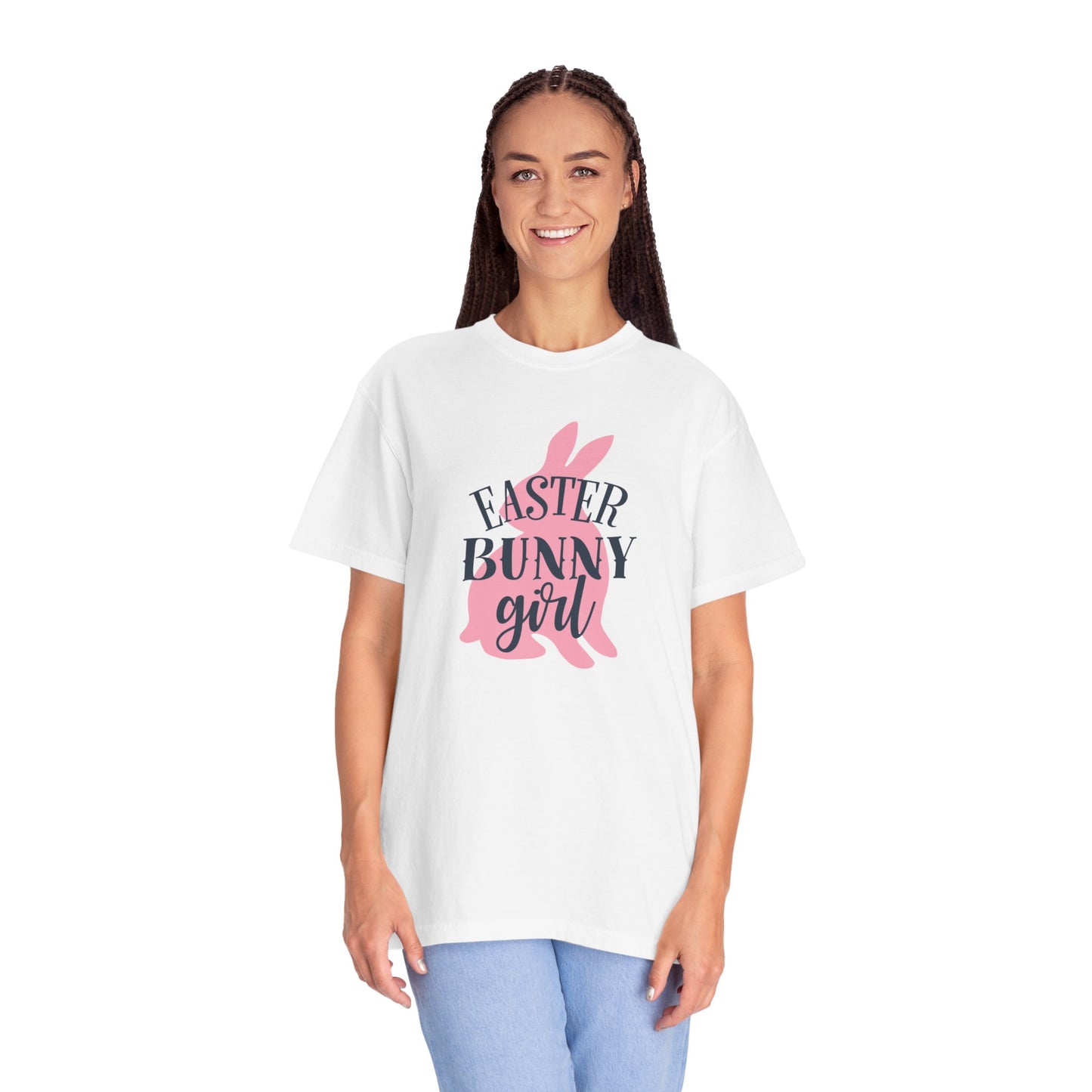 Easter Bunny Girl Holy Week Celebration Spring Festival Tee Christian Holiday Excitement Eggs Good Friday  Unisex Heavy Cotton T-Shirt