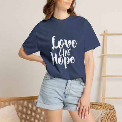 Love live hope Modern Tee Achievement Self-Improvement Unisex Heavy Cotton T-Shirt