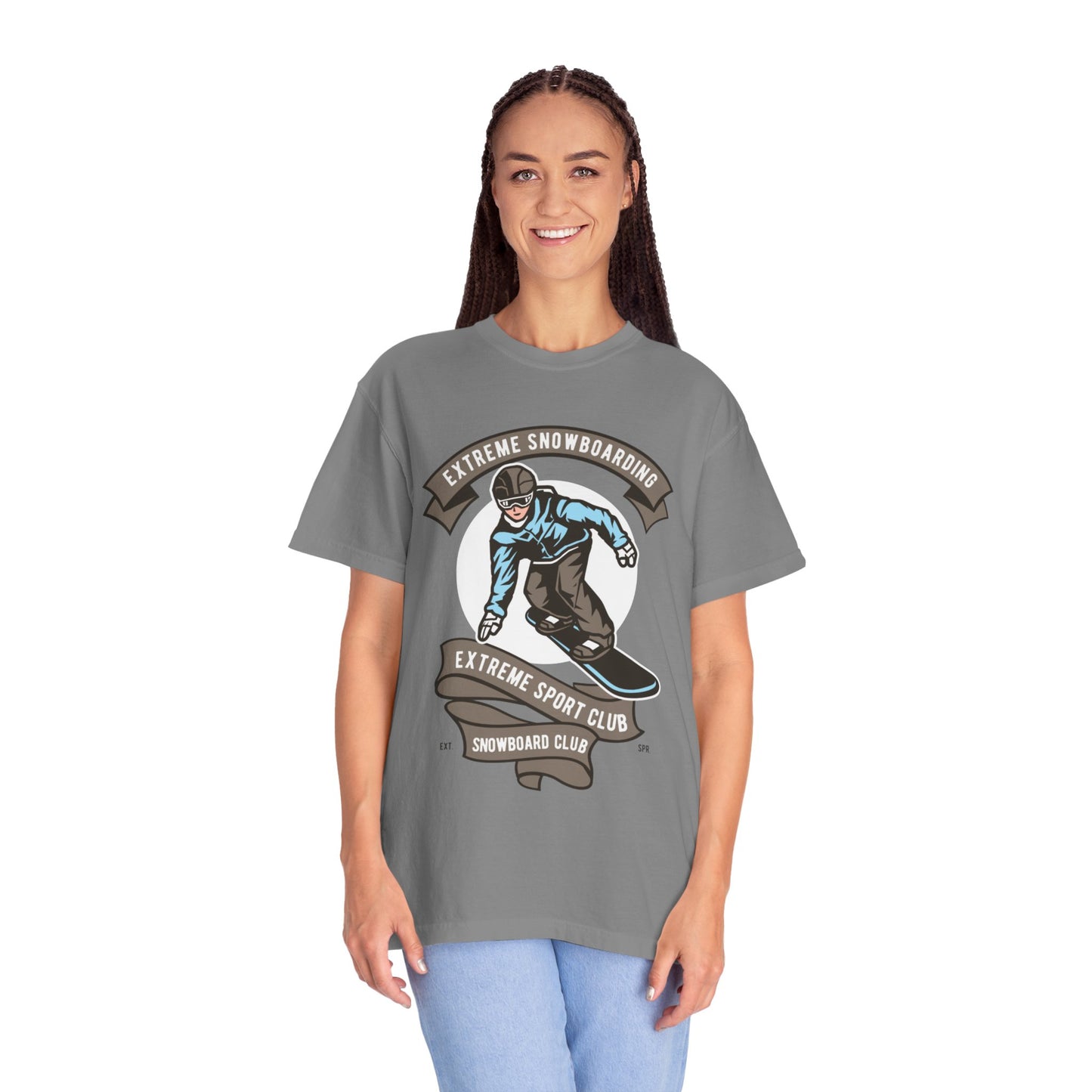Extreme Snowboarding Sports Club Holly Jolly Winter Tee Wonderland Unisex Heavy Cotton T-Shirt