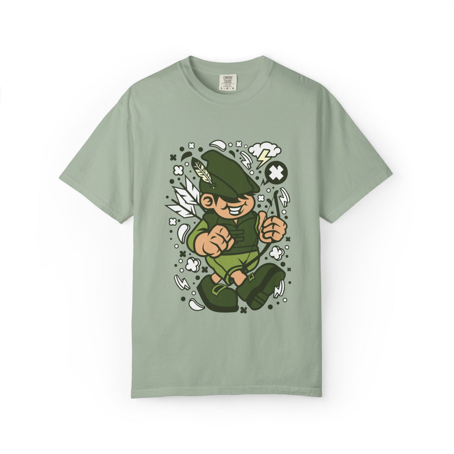 Rhino Robin Hood Folklore Mashup Tee Forest Guardian Adventure Story Fantasy Character Unisex Heavy Cotton T-Shirt