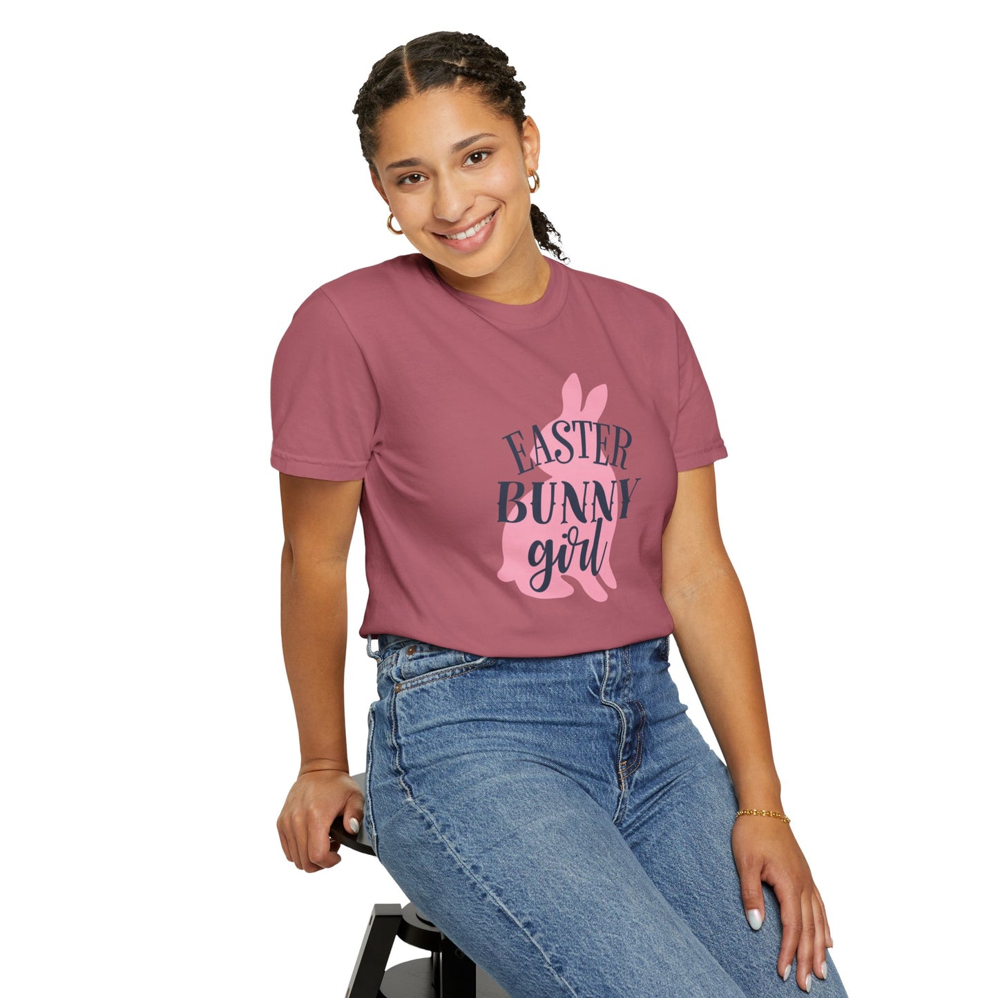 Easter Bunny Girl Holy Week Celebration Spring Festival Tee Christian Holiday Excitement Eggs Good Friday  Unisex Heavy Cotton T-Shirt