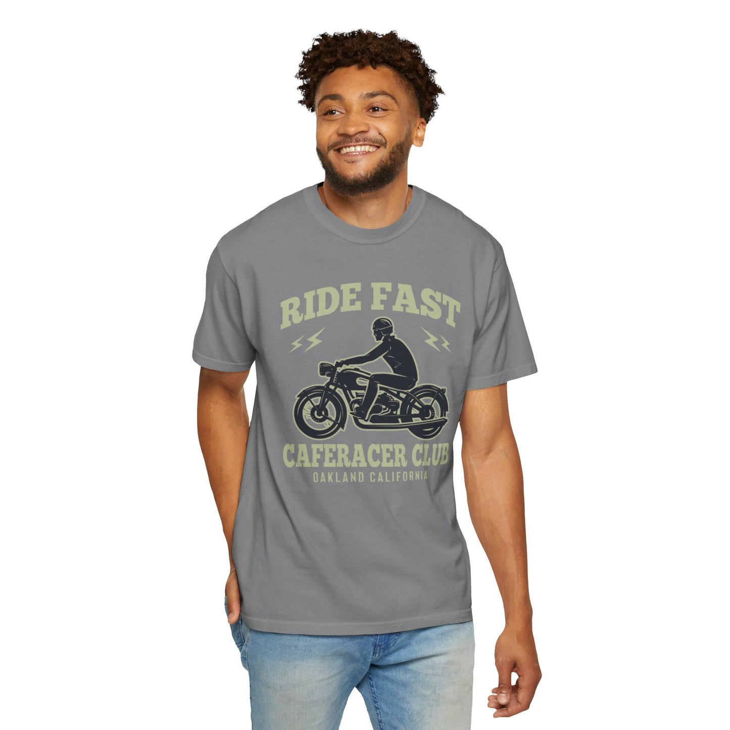 Thriller Ride Fast Caferacer Motorcycle Club Bike Lovers High-speed Adventure Bike Unisex Heavy Cotton T-Shirt