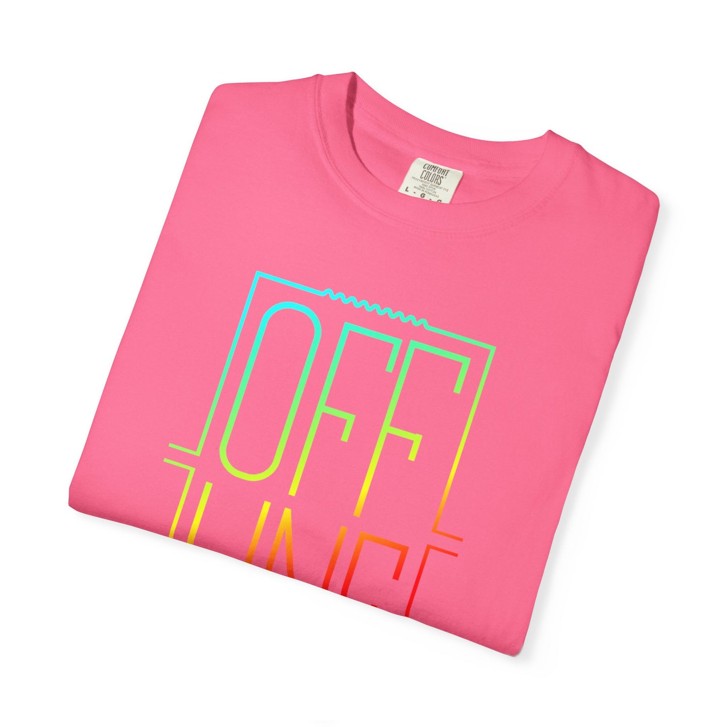 Offline Graphic T-Shirt — Retro Neon Text Tee