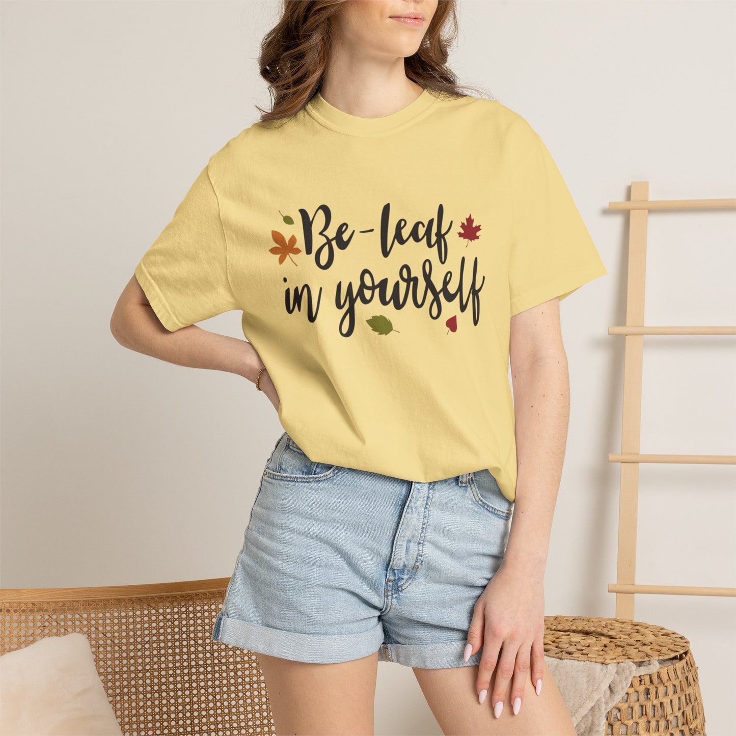 Be Leaf In Yourself Embracing Challenges Tee Unbreakable Will Relentless Spirit Unyielding Determination Unisex Heavy Cotton T-Shirt