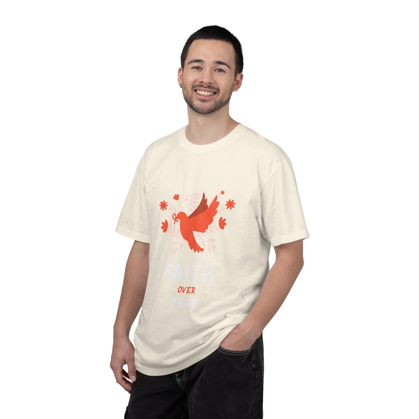 Faith Over Fear Stop Wishing Start Doing Action Goal Setting Modern Tee Achievement Self-Improvement Unisex Heavy Cotton T-Shirt