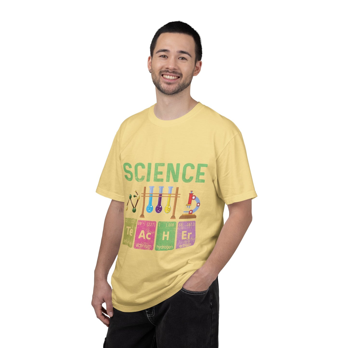 Inspirational Science Microscope Periodic Table Science Lab Chemicals Unisex Heavy Cotton T-Shirt