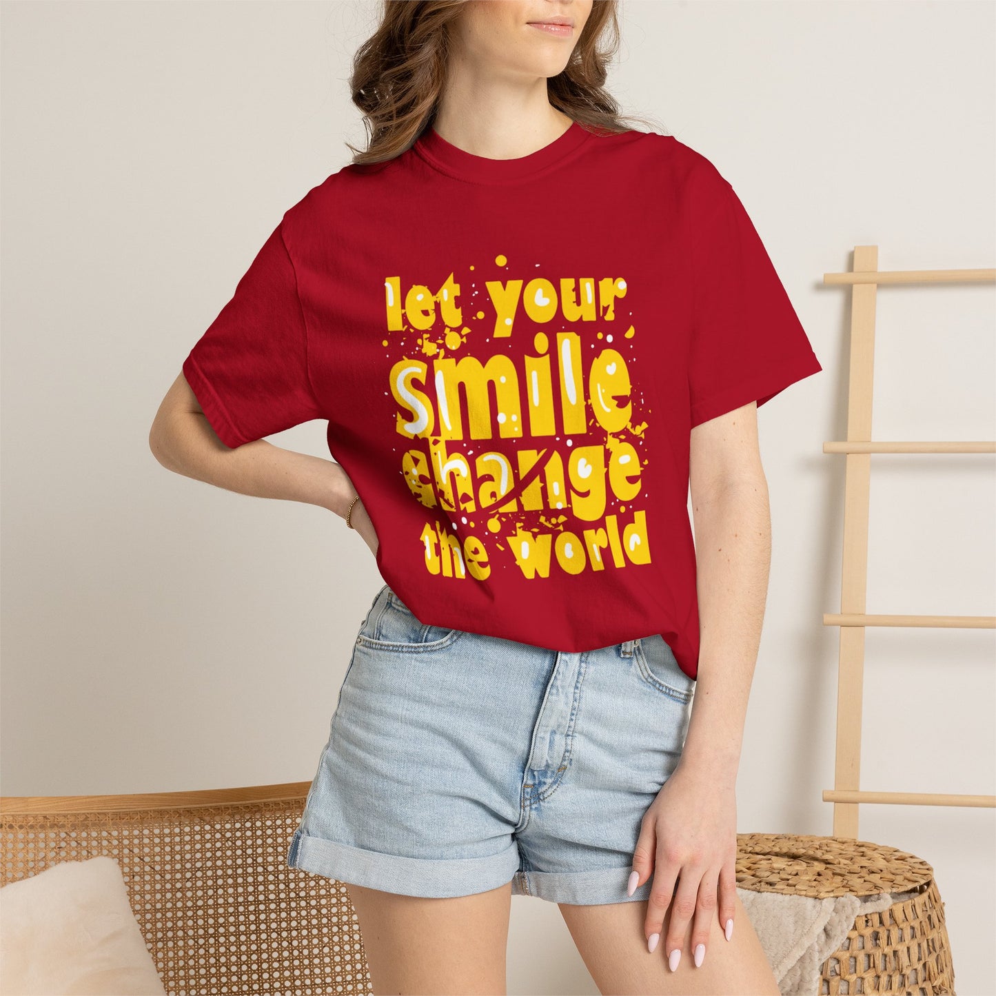 Let Your Smile Change The World Kindness Heartfelt Compliments Tee Thoughtful Gestures Love-Inspiration  Unisex Heavy Cotton T-Shirt