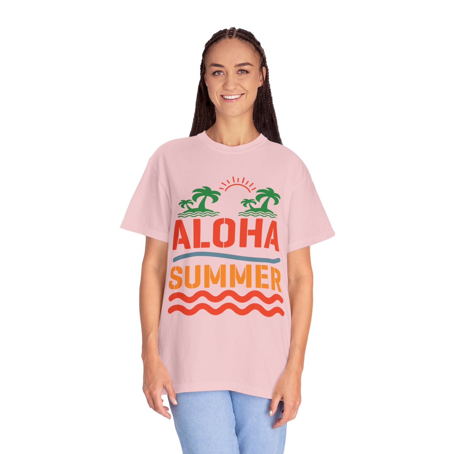 Exciting Aloha Summer Sunshine Beach Days White Sand Summer Camp Vacation Mode Sunny Days Unisex Heavy Cotton T-Shirt