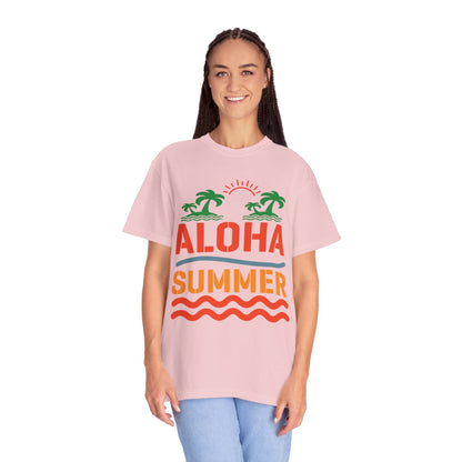 Exciting Aloha Summer Sunshine Beach Days White Sand Summer Camp Vacation Mode Sunny Days Unisex Heavy Cotton T-Shirt