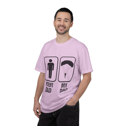 Proud Son Your Dad My Dad Thrill-Seeker Father Parenting Journey Ideal Skydiving Unisex Heavy Cotton T-Shirt