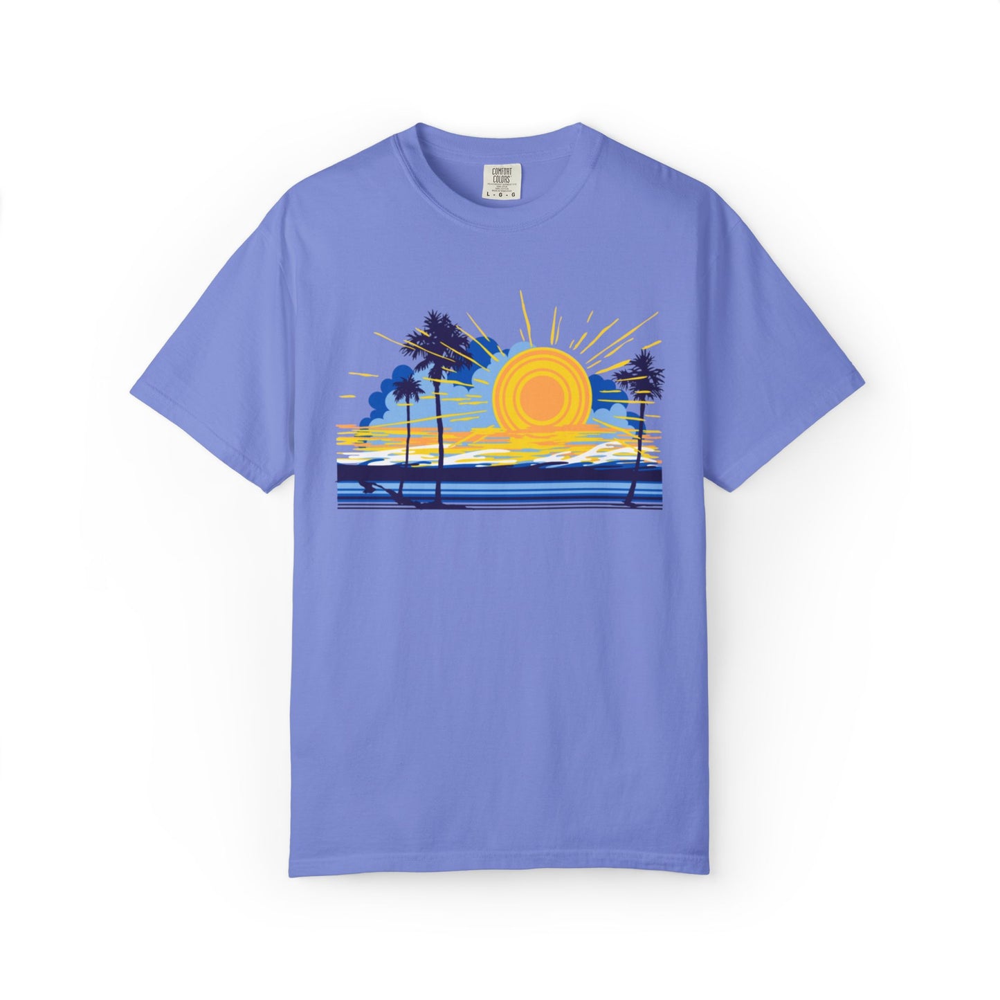Sunset And Beach Summer Trendy Tee Sunshine Days Ice Cream Summer Camp Beachcombing Anchor Unisex Heavy Cotton T-Shirt