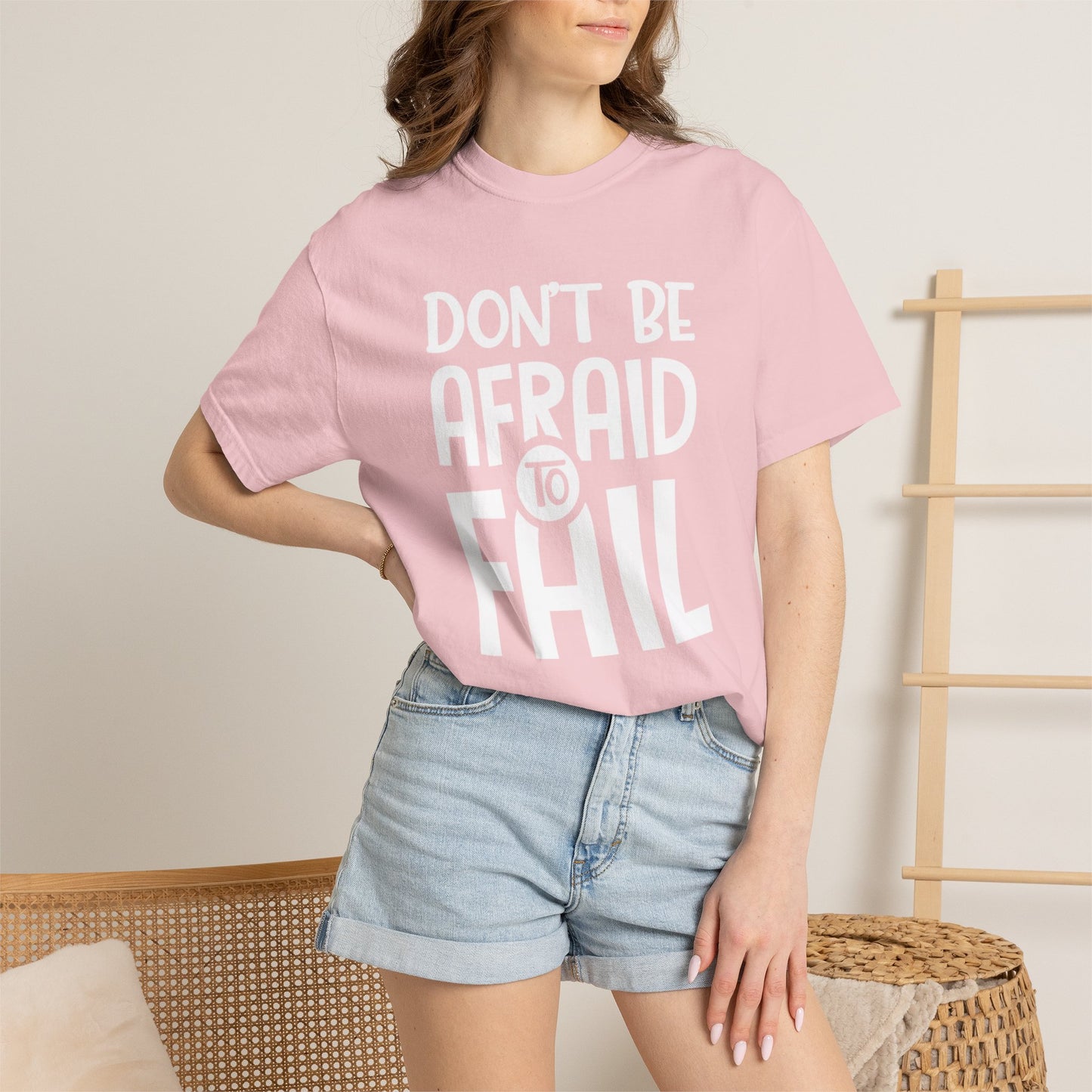 Motivational Don’t Be Afraid To Fail Hard Work Rise Above Positivity Determination Progress Dedication Unisex Heavy Cotton T-Shirt