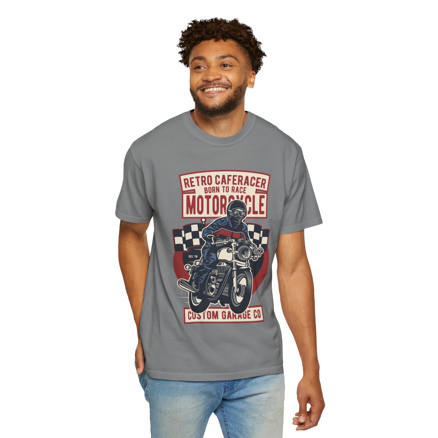 Retro Caferacer Vintage King Of The Road Classic Tee Bike Speed Racing Enthusiast Unisex Heavy Cotton T-Shirt