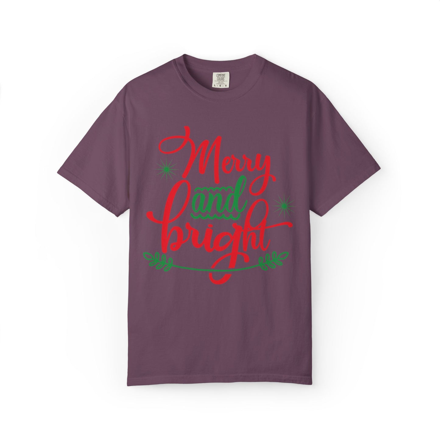 Cheerful Merry & Bright Joyful Christmas Time Christmas Lights Merry Christmas Jesus Birth Unisex Heavy Cotton T-Shirt