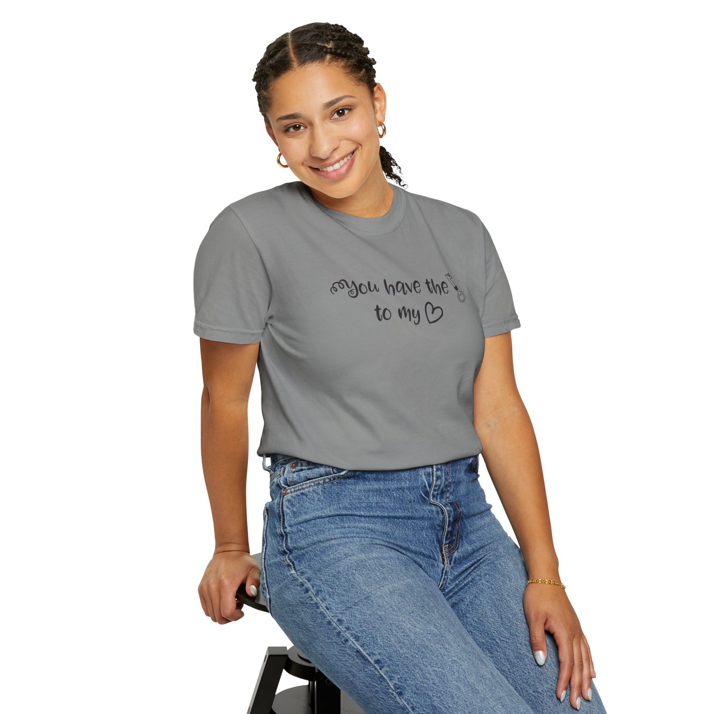 You Have The Key To My Heart Emotional Bond Affection Lovers Tee Romantic Relationship Forever Support Way Heavy Cotton T-Shirt