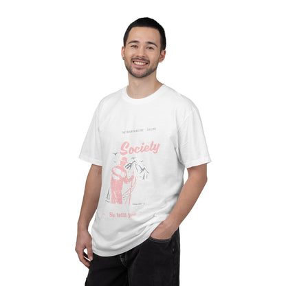Funny Camping Society I Love Camping Enthusiastic Traveler Sarcastic Adventure Birds In The Mountains Unisex Heavy Cotton T-Shirt