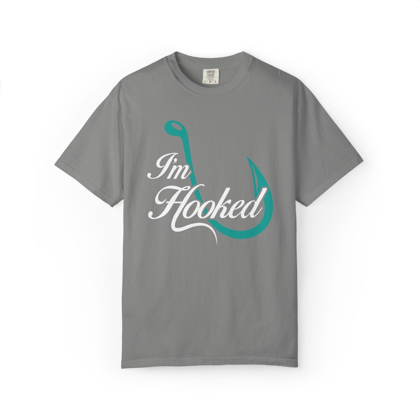 Funny I’m Hooked Rod and Reel Tackle Box Catch Of The Day Sarcastic Fishing Adventure Unisex Heavy Cotton T-Shirt