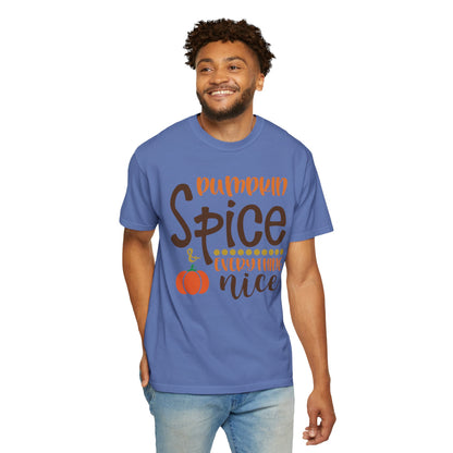 Pumpkin Spice & Everything Nice Halloween Autumn Delight Pumpkin Lovers Tee Seasonal Spices Fall Fusion Unisex Heavy Cotton T-Shirt