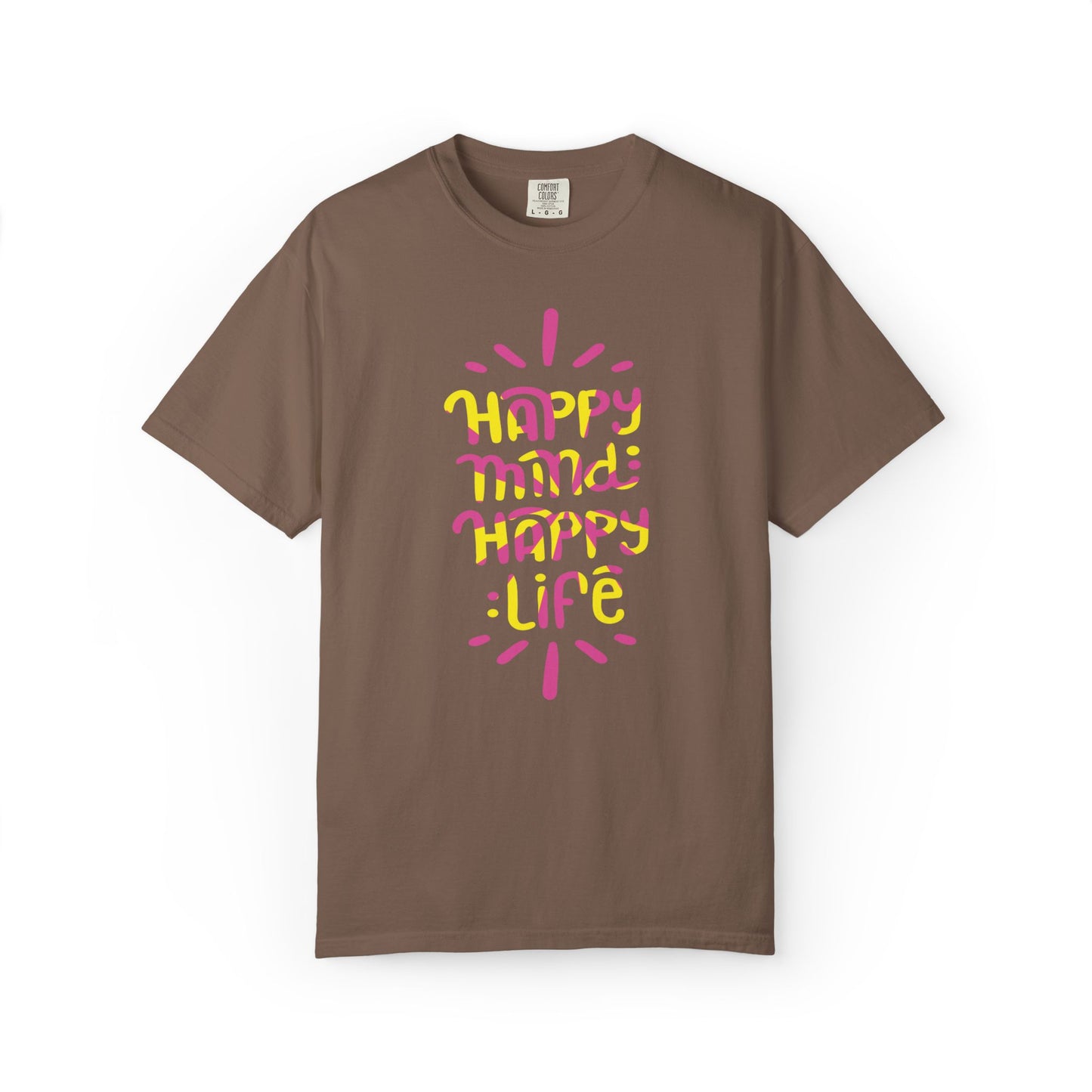 Happy Mind Happy Life Love Hope Worship Eternity Tee Peaceful Living Religious Beliefs Unisex Heavy Cotton T-Shirt