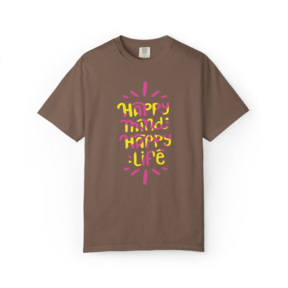 Happy Mind Happy Life Love Hope Worship Eternity Tee Peaceful Living Religious Beliefs Unisex Heavy Cotton T-Shirt