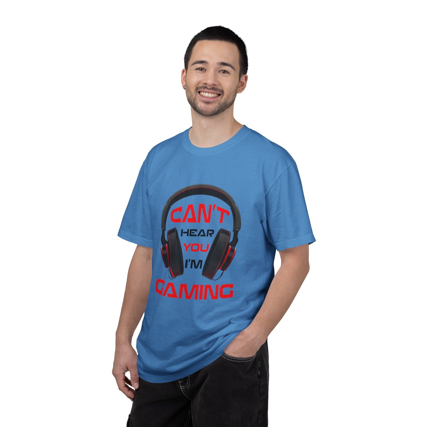 Can’t Hear You I’M Gaming Funny Trendy Tee Cool Gamer Headphones Pro Video Games Lover Game Focused Unisex Heavy Cotton T-Shirt