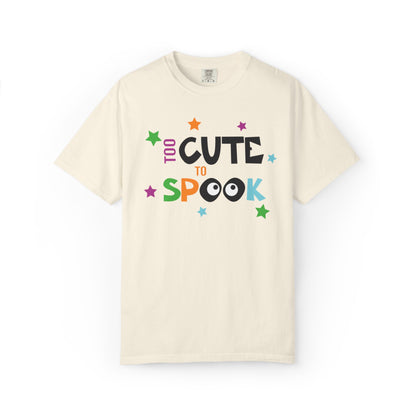 Too Cute To Spook Ghosts Halloween Funny Stylish Tee Spider webs Pumpkins Unisex Heavy Cotton T-Shirt