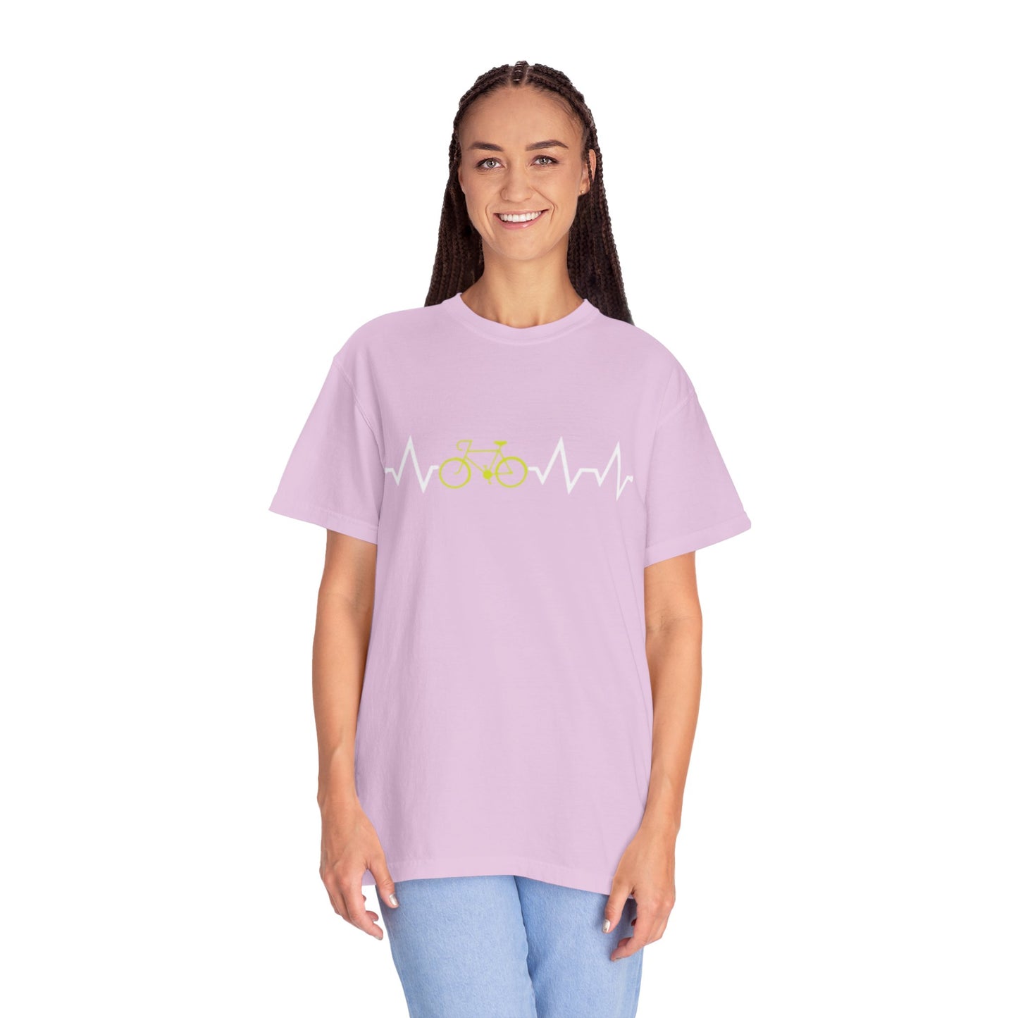 Funny Cycle Heart Beat Cycle Enthusiasm Pedal power Sarcastic Two Wheeled Adventures Unisex Heavy Cotton T-Shirt