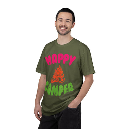 Happy Camper Freedom Fighter Adventure Lovers Tee Nature Exploration Bonfire Travel Van Unisex Heavy Cotton T-Shirt