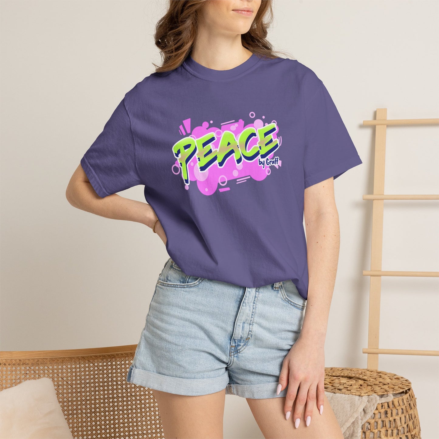 Graffiti Logo Maker Featuring Bubbly Graphics Unisex Heavy Cotton T-Shirt