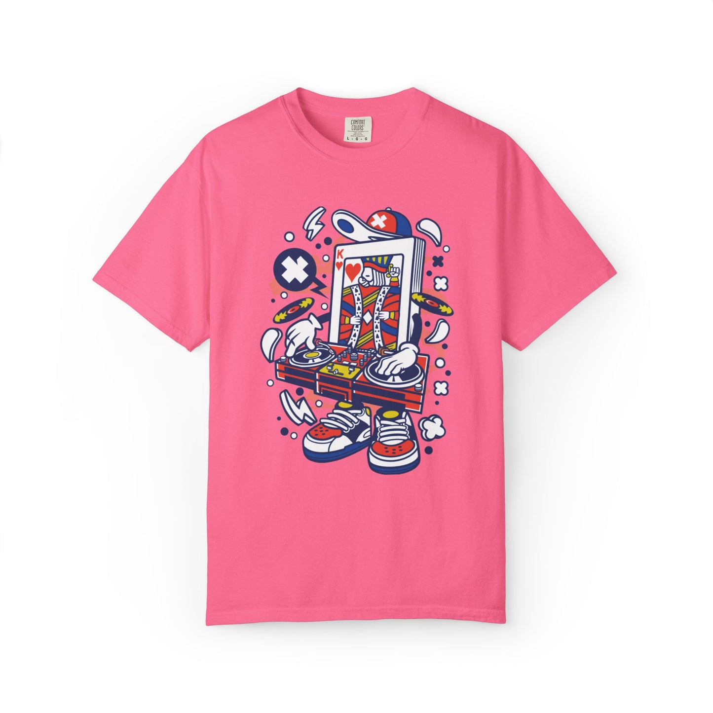 Dj King Play Card Hip Hop Vibes Trends Pop Visuals Tee Remixes Music Producer Unisex Heavy Cotton T-Shirt